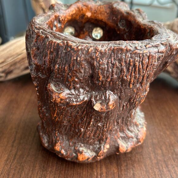 Vintage Matchless Candle Holder Sculpted Clay Tree Face 1975 Jason Christoble - Picture 4 of 8